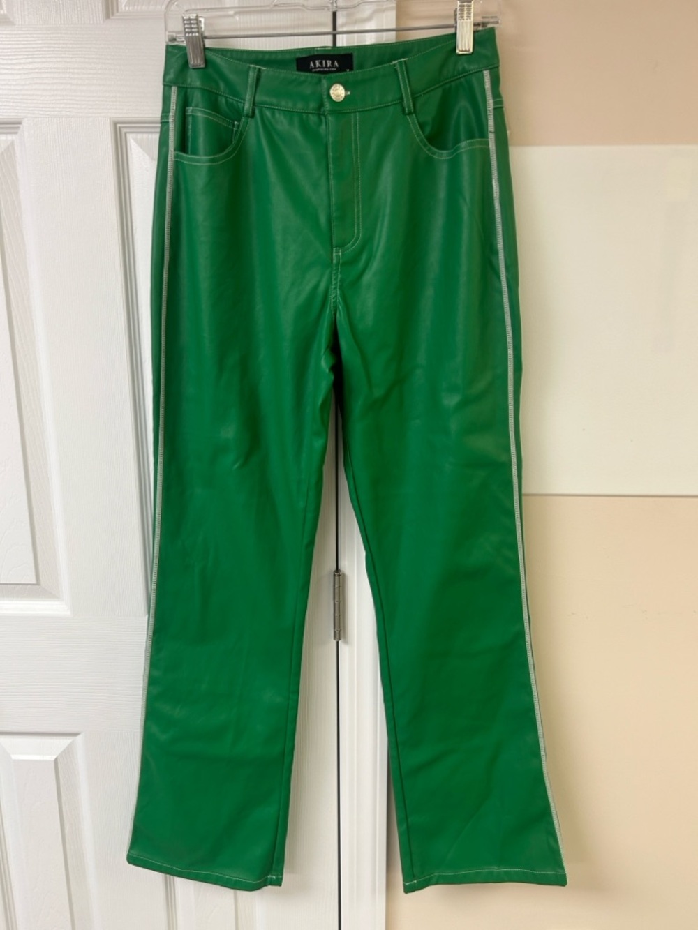 AKIRA Label After Hour Faux Leather Straight Leg Pants